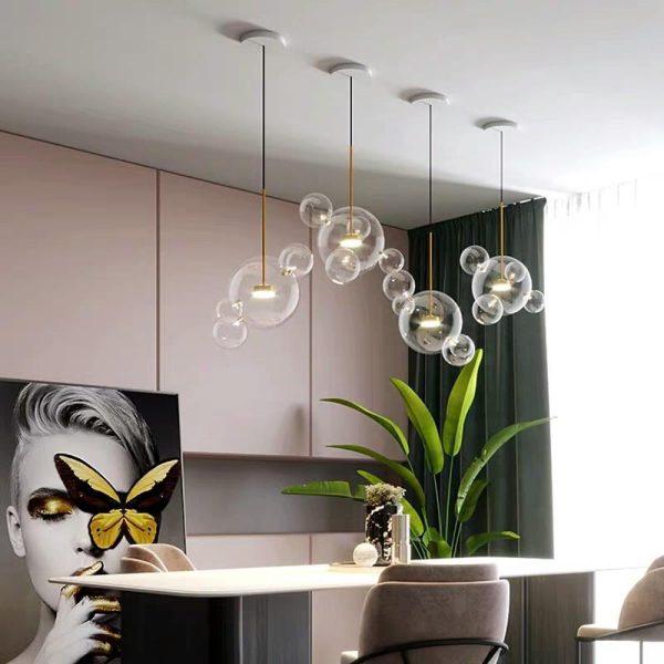 Globe Bubble Glass Pendant Light Modern Pendant Lighting - Image 3