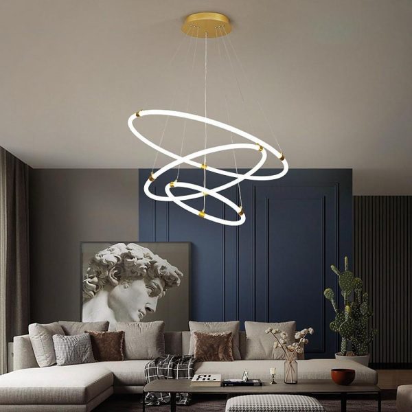 Surround Circle LED Chandelier: 2/3-Light, 4000K, Acrylic