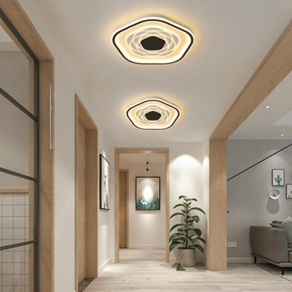 Hexagonal Acrylic Abstract LED Flush Mount Ceiling Light for Bedroom - Image 5