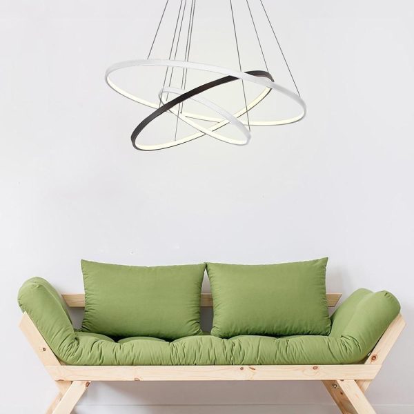 Adjustable Circles LED Dimmable with Remote Modern Chandeliers Pendant Light - Image 5