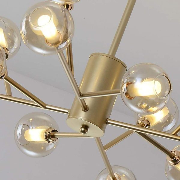 12 Bulbs Glass Sputnik Shaped LED Nordic Pendant Light Hanging Lamp Island Lights - Image 8