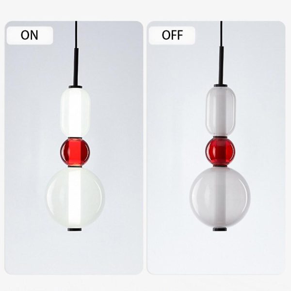 Multiple Shapes Colored Glass Pendant Light Metal Pendant Lighting - Image 6