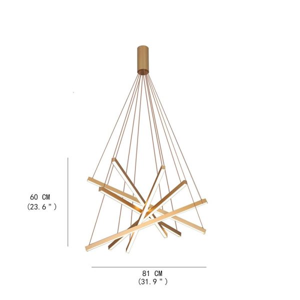 6-light Cluster Design Multiple Sticks LED Modern Pendant Lighting - Image 4