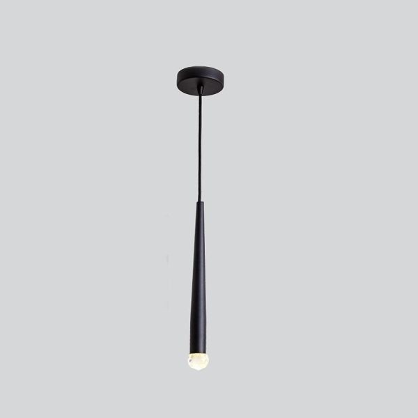 Slim Cylinder Electroplated Metal Crystal LED Nordic Pendant Light Hanging Lamp - Image 4
