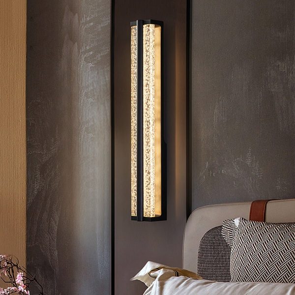 Long Strip Living Room Stairs Outdoor Aisle Stainless Steel Crystal Wall Sconces - Image 3