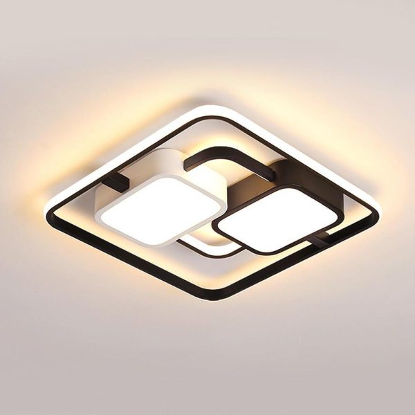 Circles Rectangles Dimmable LED Modern Ceiling Light Flush Mount Lighting - Image 9