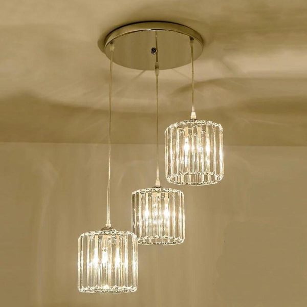 3 Metal Crystal Island Lantern Chandelier LED Ceiling Light - Image 3