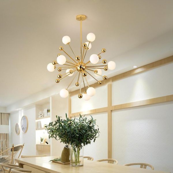 Modern Nordic Cluster Sputnik Chandelier Globe Glass Bubble Chandelier 12 Bulbs - Image 2