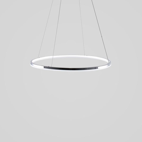 LED Circular Sturdy Modernistic Brushed Nickel Pendant Light With Remote Controller - Image 9