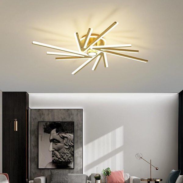 Abstract Tube Flower Shaped LED Nordic Flush Mount Lighting Ceiling Lights - Image 5