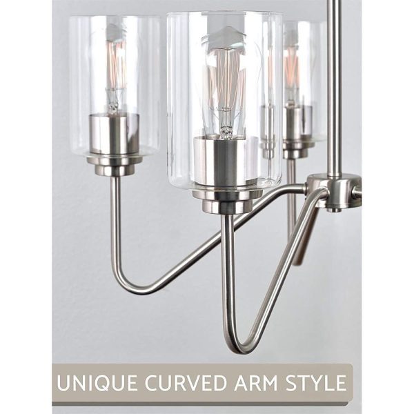 5-light Candelabra Design Electroplated Glass Modern Chandeliers - Image 6