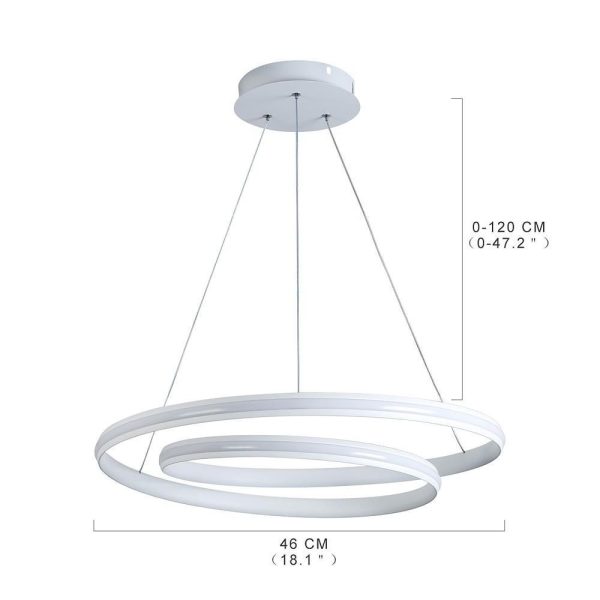 18'' Spiral-shaped LED Dimmable White Modern Adjustable Pendant Lights - Image 3