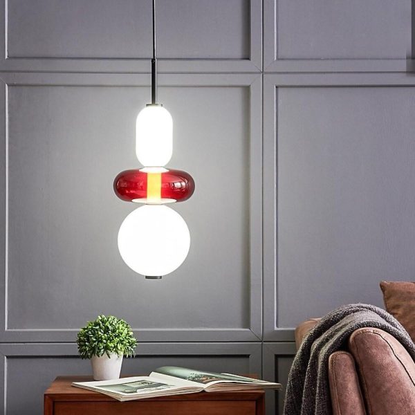 Multiple Shapes Colored Glass Pendant Light Metal Pendant Lighting - Image 2