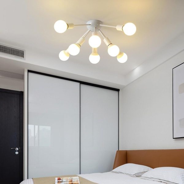 8 Light Cluster Gold Flush Mount Light Modern Metal LED Ceiling Light - Image 5