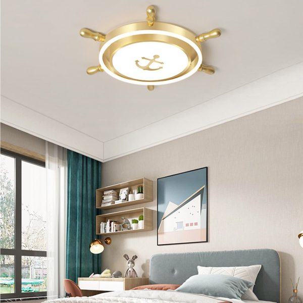 Mediterranean Style Cartoon Rudder Design LED High Transmittance Ceiling Lamp - Image 4