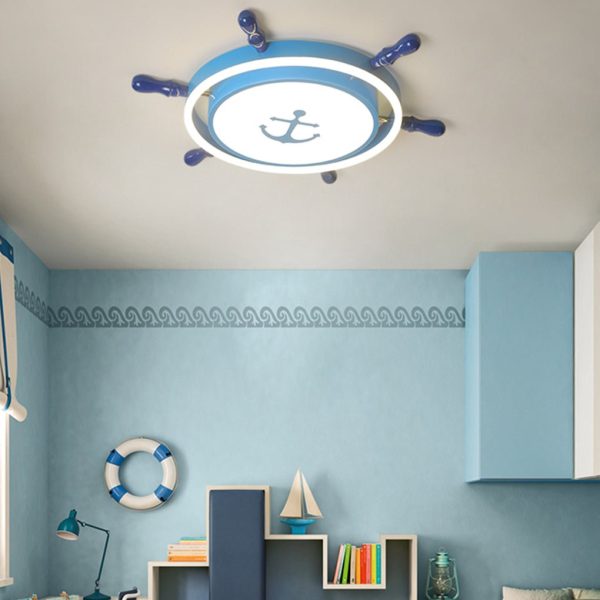 Mediterranean Style Cartoon Rudder Design LED High Transmittance Ceiling Lamp - Image 2