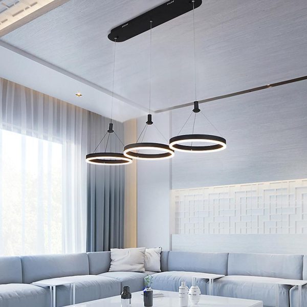 3-ring Dimmable LED Modern Chandeliers Pendant Light Hanging Lamp - Image 4