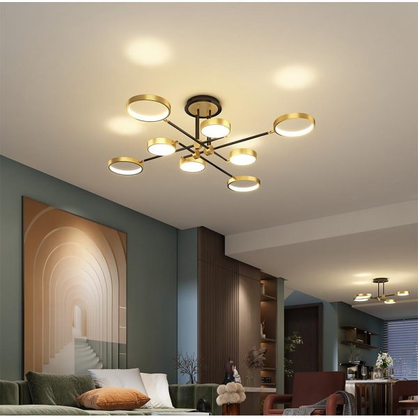 Circular 8-light Design LED Nordic Flush Mount Ceiling Light Chandeliers - Image 3