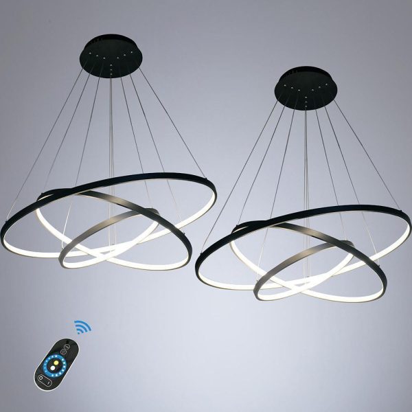 Adjustable Interweaved Ring Dimmable LED Modern Chandeliers Pendant Light - Image 5