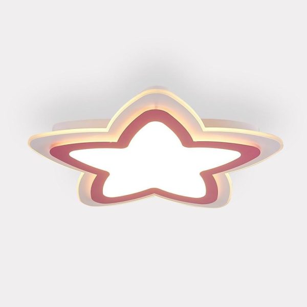 Star Shape Metal Flush Mount White Ceiling Light with a Finish and Single LED Light - Image 2