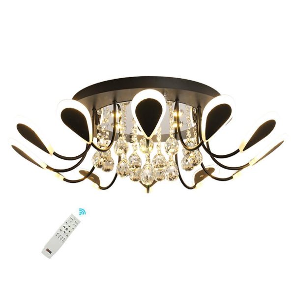 Creative Flower Shaped Dimmable LED Crystal Modern Ceiling Lights - Image 12