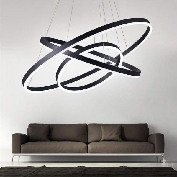 3 Circle Graduated Bedroom Pendant Lights Remote Control Pendant Lighting - Image 2