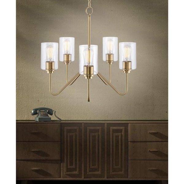 5-light Candelabra Design Electroplated Glass Modern Chandeliers - Image 4