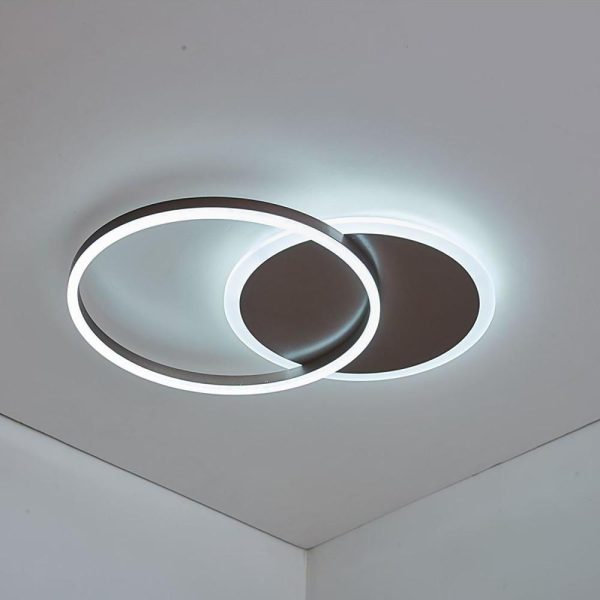 22'' Ambient LED Light Two Ringed Flush Mount Ceiling Light with Bulb - Image 5