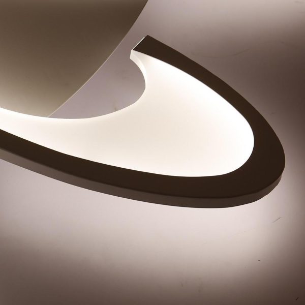 Modern Geometric Wave Flush Mount Light Fixtures Circle Ceiling Light 1 Bulb - Image 4