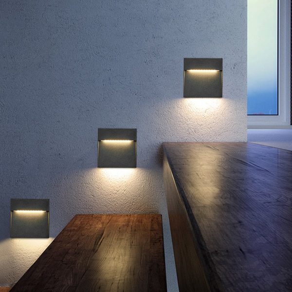 Minimalist Square Waterproof Stair Lights Step Lights Outdoor Wall Lights Stairway Sconces - Image 3