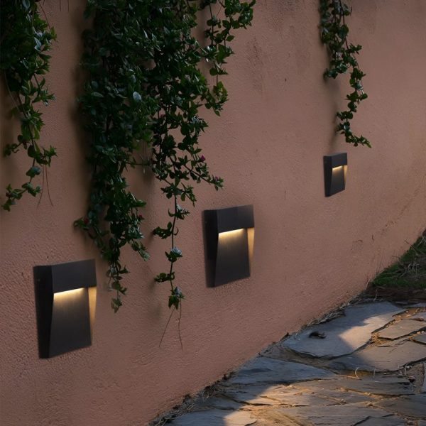 Minimalist Square Waterproof Stair Lights Step Lights Outdoor Wall Lights Stairway Sconces - Image 6