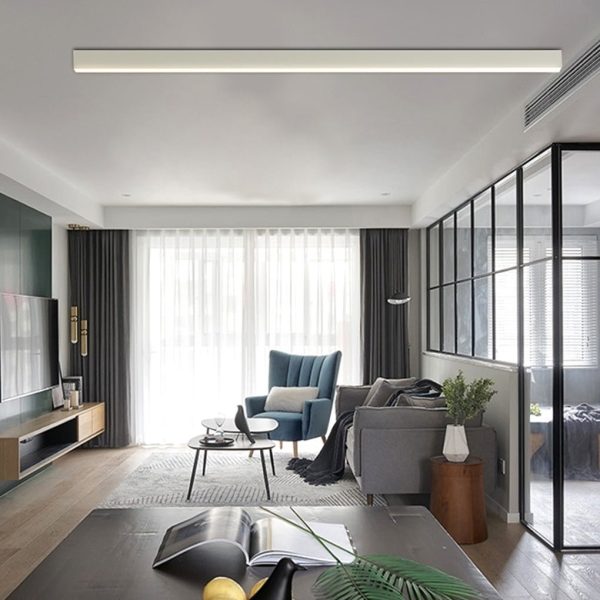 Minimalist Strip Stepless Dimming LED Modern Ceiling Light with Remote Control - Image 9