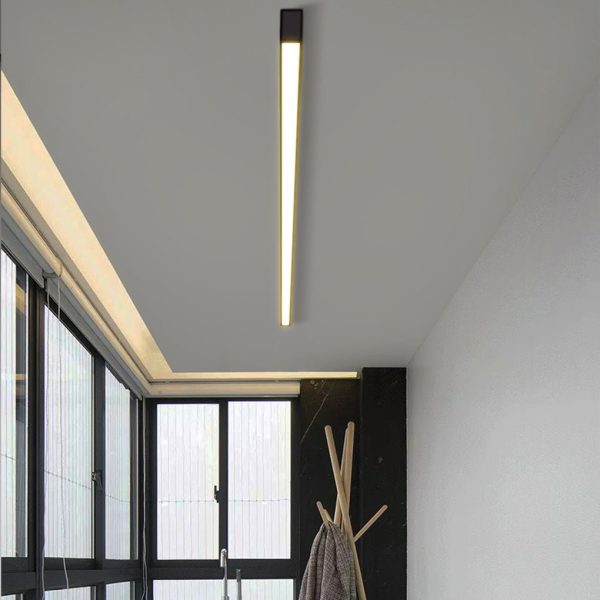Minimalist Strip Stepless Dimming LED Modern Ceiling Light with Remote Control - Image 2
