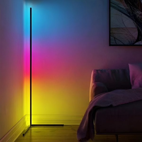 Remote Control RGB Dimmable LED Corner Floor Lamp - Image 2