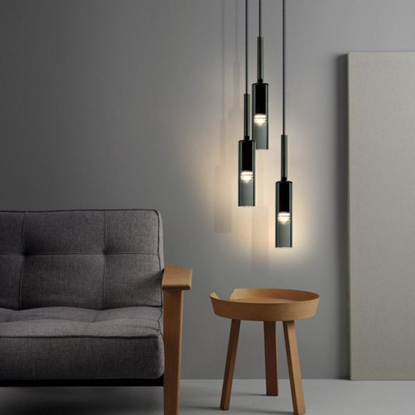 Minimalist Unique Linear Glass Chandelier for Living Room Background Wall Dining Room