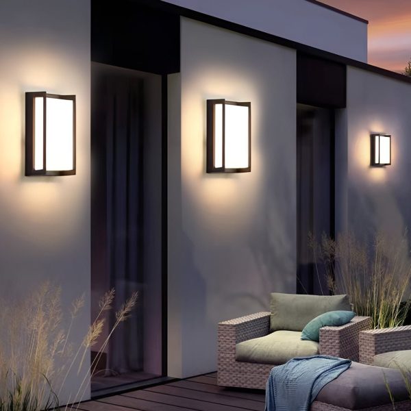 Modern Simplicity Rectangular ABS LED Waterproof Outdoor Wall Sconce Lamp For Garden