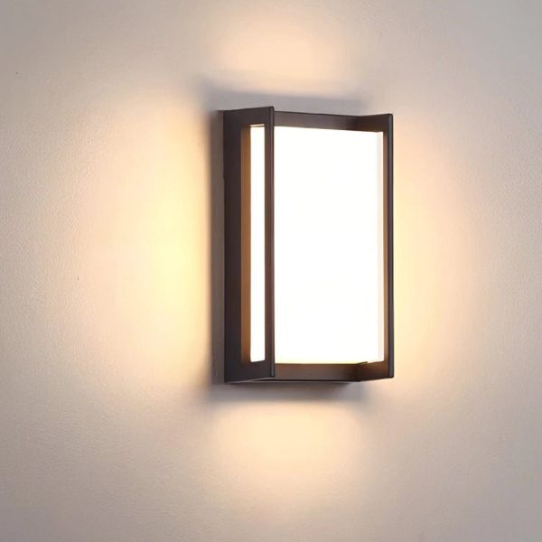 Modern Simplicity Rectangular ABS LED Waterproof Outdoor Wall Sconce Lamp For Garden - Image 10