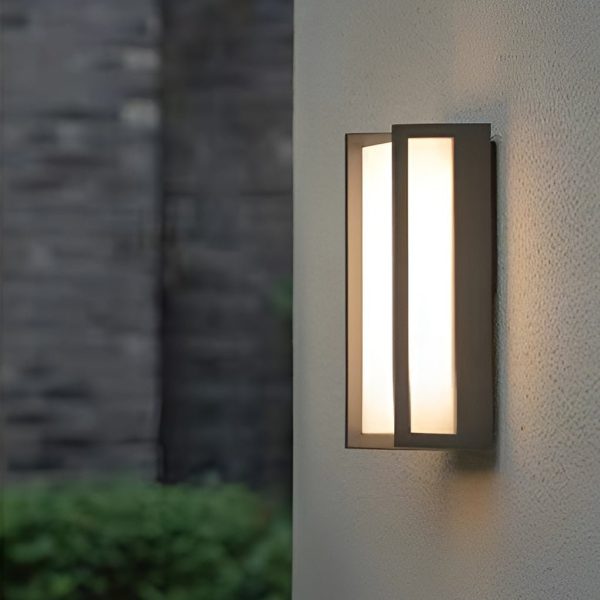 Modern Simplicity Rectangular ABS LED Waterproof Outdoor Wall Sconce Lamp For Garden - Image 8