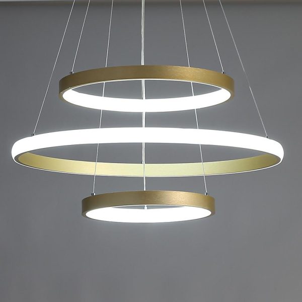 Circles Dimmable LED Adjustable Gold Contemporary Chandeliers Island Lights - Image 4