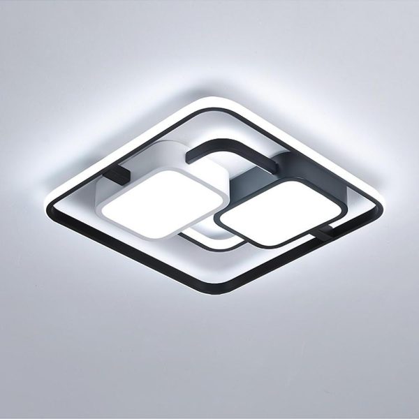 Circles Rectangles Dimmable LED Modern Ceiling Light Flush Mount Lighting - Image 7