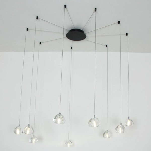 Contemporary Cluster Design Raindrop Chandelier Metal Crystal Ceiling Light - Image 4