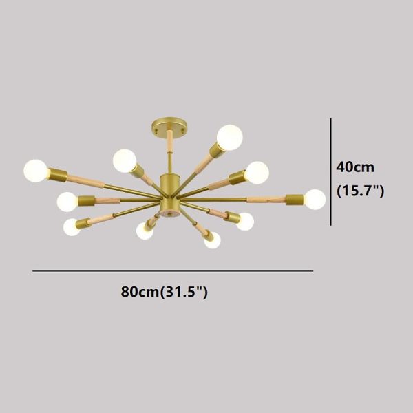 10-Light LED Nordic Style Flush Mount Lighting Ceiling Lights Chandelier - Image 7