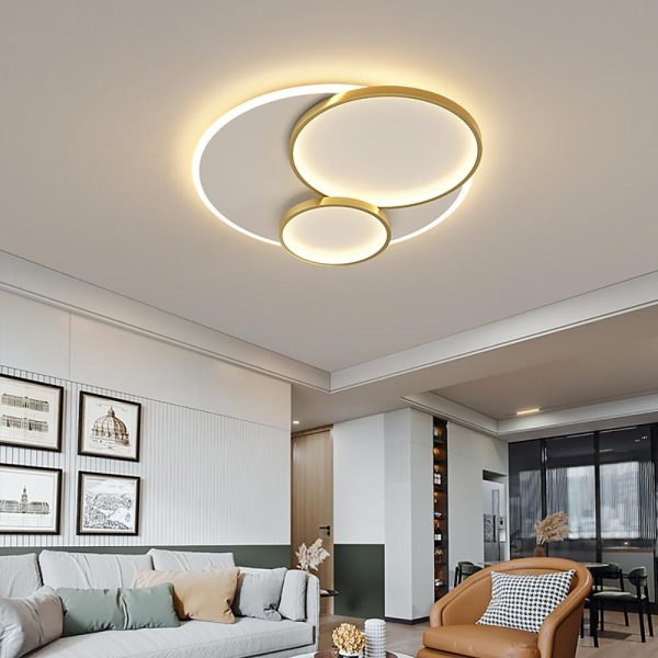 3 Circles Metal Modern Style Design Flush Mount Lighting LED Bedroom Ceiling Lights - Image 4
