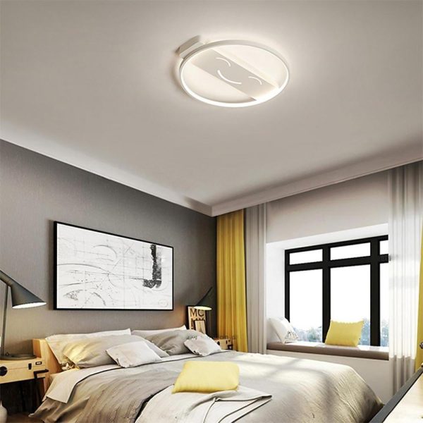 Circle Shaped Flush Mount Ceiling Light Face Metal Light 1 Light - Image 6
