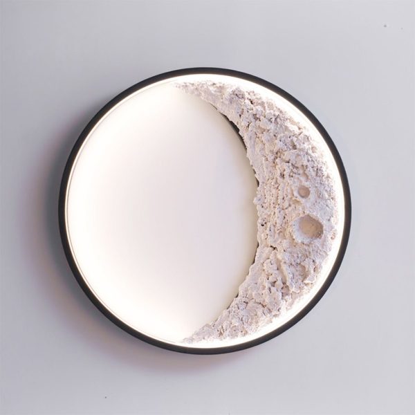 Round Resin Moon Crescent LED Hardwired Outdoor Wall Light - Image 11