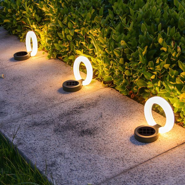 Modern Foldable Solar Deck Lights 4Pcs Round Outdoor Disk Lighting Set - Image 5