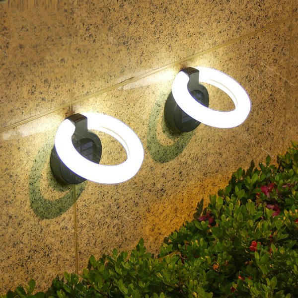 Modern Foldable Solar Deck Lights 4Pcs Round Outdoor Disk Lighting Set - Image 4