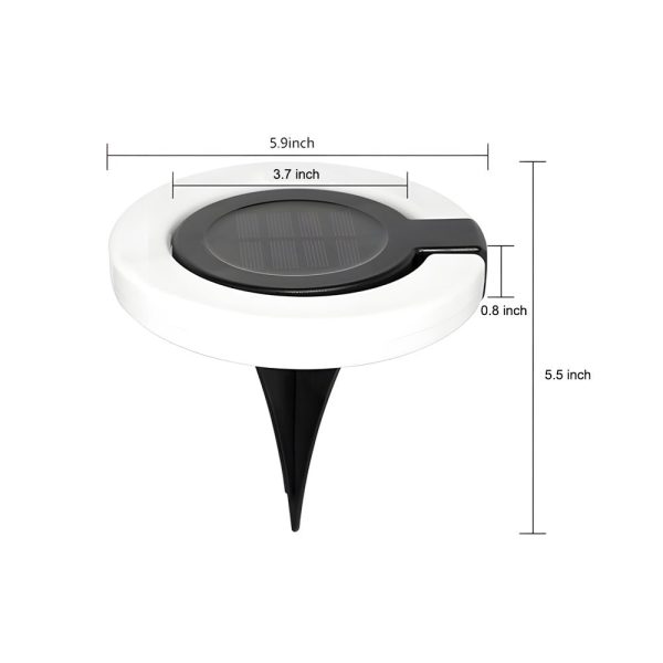 Modern Foldable Solar Deck Lights 4Pcs Round Outdoor Disk Lighting Set - Image 6