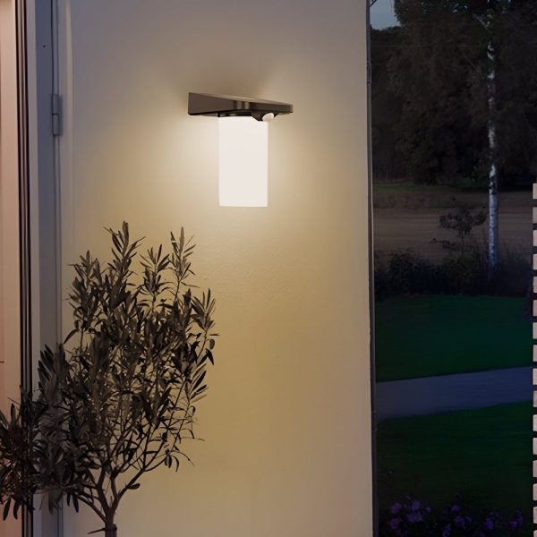Modern LED Black Outdoor Solar Wall Lights with Motion Sensor - Image 4