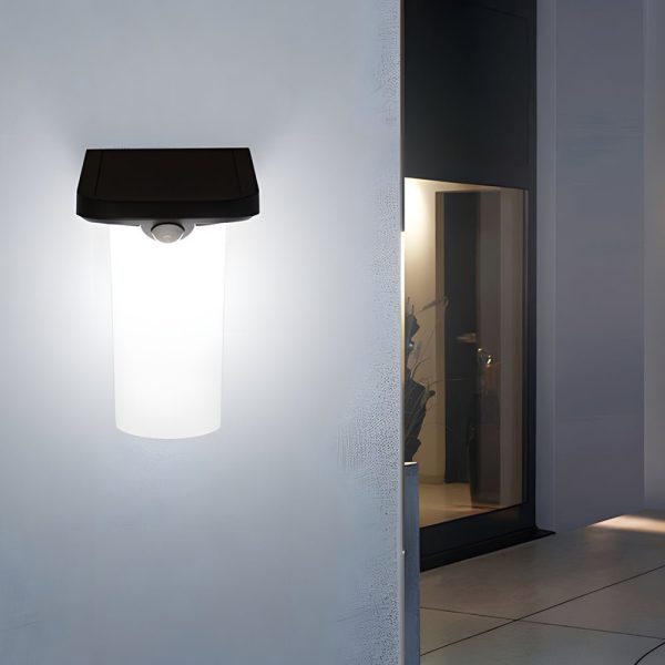 Modern LED Black Outdoor Solar Wall Lights with Motion Sensor - Image 3